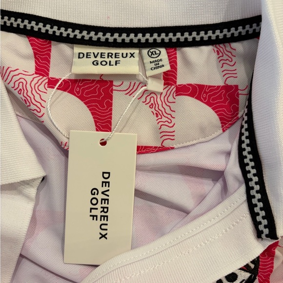NWT - Women's Devereux Pink & White Sleeveless Golf Polo - Size XL - Picture 4 of 4